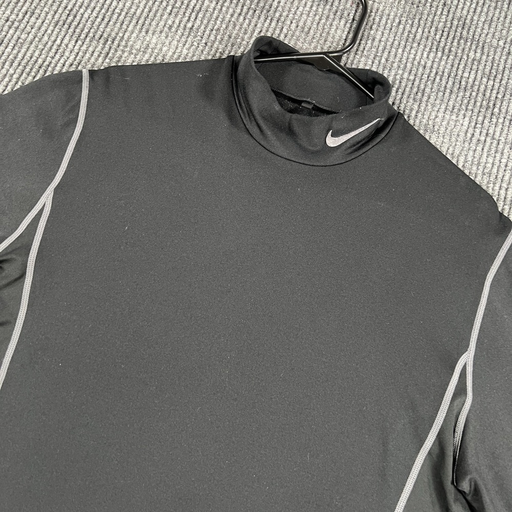 Nike Golf Tour Performance Shirt Mens Large‎ Black Long Sleeve Fleece Mock